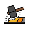 punch blacksmith color icon vector illustration Royalty Free Stock Photo