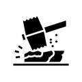 punch blacksmith glyph icon vector illustration Royalty Free Stock Photo
