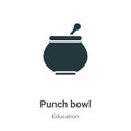 Punch bowl vector icon on white background. Flat vector punch bowl icon symbol sign from modern graduation and education