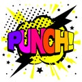 Punch Comic Rainbow Text Royalty Free Stock Photo