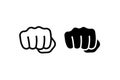 Punch fist hand icon for apps and websites