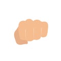 Punch fist stylized vector sign. Hand flat icon. Revolution power or support concept