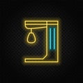 Punch game, retro, arcade neon icon. Blue and yellow neon vector icon