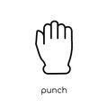 Punch icon. Trendy modern flat linear vector Punch icon on white Royalty Free Stock Photo