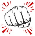 Punch logo. Fist fight symbol. Strike icon Royalty Free Stock Photo