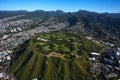 Beautiful aerial view of the Punch Bowl Crater near Honolulu,Hawaii Royalty Free Stock Photo