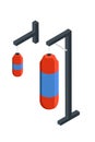 Punching bag isometric illustration Royalty Free Stock Photo