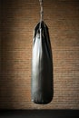 Punching bags in boxing room
