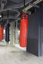 Punching bags in modern gym