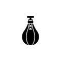 Punching Boxing Speed Bag Flat Vector Icon