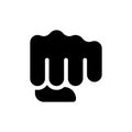 Punching fist black glyph icon