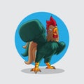 Punching kungfu chicken illustration Royalty Free Stock Photo