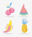 Punchy pastel fruits