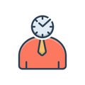 Color illustration icon for Punctual, schedule and timely