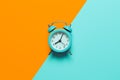 Punctual people concept, deadline in business. Analog alarm clock