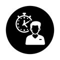 Punctual, punctuality, time icon. Black vector design