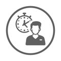 Punctual, punctuality, time icon. Gray vector design