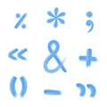 Punctuation marks and signs of arithmetic operations icons Royalty Free Stock Photo