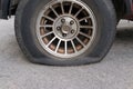 Punctured tyre Royalty Free Stock Photo