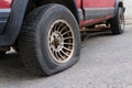 Punctured tyre Royalty Free Stock Photo