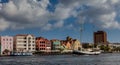 Punda waterfront and a sail boat Royalty Free Stock Photo