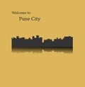 Pune city, India city silhouette