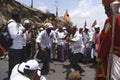 Pune, India 14 July 2023, Procession of Varkari-Hindu Pilgrims, The Varkari worship of Vithoba an Avatar of Vishnu at Dive Ghat,