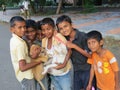 Pune, India - October 7, 2013: Small Indian kids having fun with