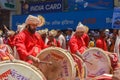 Ramanbaug Dhol Tasha Pathak in procession playing dhol on the streets of pune on the occasion of