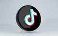 Pune, India - September 13, 2023. Tiktok app 3D icon, popular social media logo on empty background. 3D Illustration render