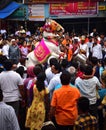 Pune, Maharashtra,India - September 26, 2019: A horse performing a dance at Ganesha festival parade