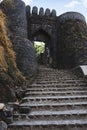 Entrance gate and steps of Sinhagad Fort, Pune, Maharashtra