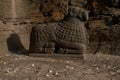 Nandi at The circular Nandi mandapa at the Pataleshwar cave temple built in the Rashtrakuta era Maharashtra