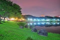 Punggol park with eateries by the pond