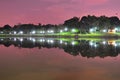 Punggol Park with reflections by night Royalty Free Stock Photo