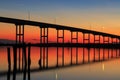 Pungo Ferry Bridge Sunset Royalty Free Stock Photo