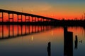 Pungo Ferry Bridge Sunset Royalty Free Stock Photo