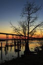 Pungo Ferry Bridge Sunset Royalty Free Stock Photo