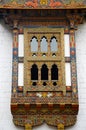 Pungtang Dechen Photrang Dzong or palace of great bliss. Carved window . Administrative centre. Punakha Dzong