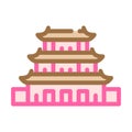 Puning temple, china color icon vector illustration