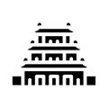 Puning temple, china glyph icon vector illustration