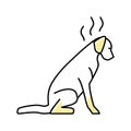 punished dog color icon vector illustration