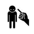 Punishment gesture black glyph icon