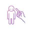 Punishment gesture gradient linear vector icon