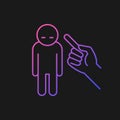 Punishment gesture gradient vector icon for dark theme