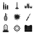 Punishment icons set, simple style