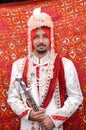 Punjabi boy marrage time with turban Royalty Free Stock Photo