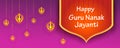 Punjabi festival Guru Nanak Jayanti celebrating birthday of tenth guru and founder of Sikhism, Baba Nanak