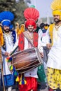 Punjabi male artist performing bhangra dance