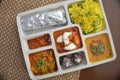 Punjabi pack luch with delicious food or sweets